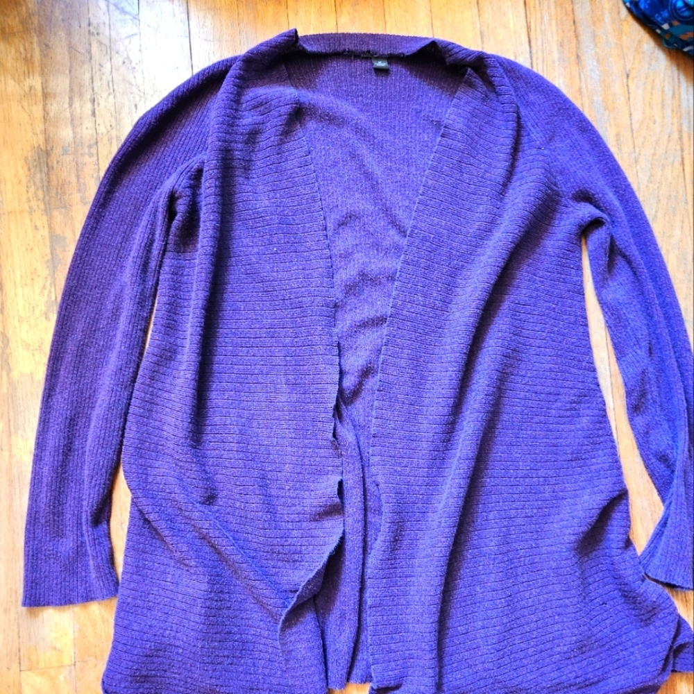Apropos purple lightweight open cardigan